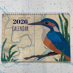 Calendrier côtier 2026 Hannah Wisdom Textiles | Art textile sur de vieilles cartes marines