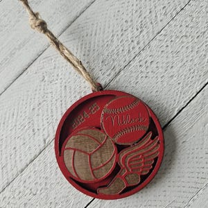 Volleyball, softball, track, Christmas Ornament, Multi-Sport, Custom Volleyball, Track, Personalized Sport Ornament, Cross Country ornament