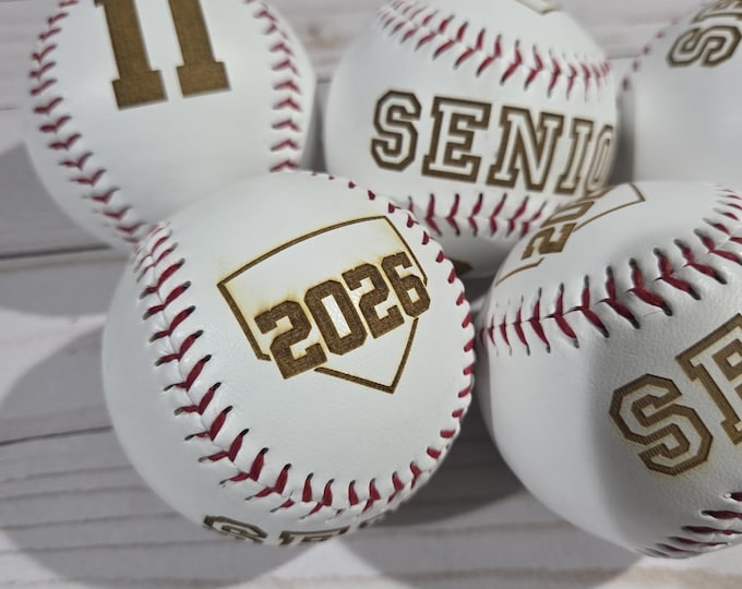laser Engraved Baseball, Senior Baseball, senior gift, baseball player