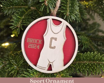 Personalized Wrestling Christmas Ornament, Wrestler, Singlet, Sports Mom Gift, Coach Gift, Athlete Gift, Custom Ornament, Sport ornament