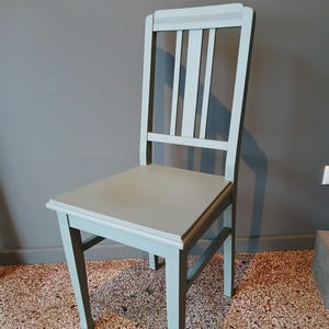 Wooden chair antique kitchen chair rung chair Wilhelminian era vintage chalk paint matt Scandinavian chair wood BW pub chair canteen chair