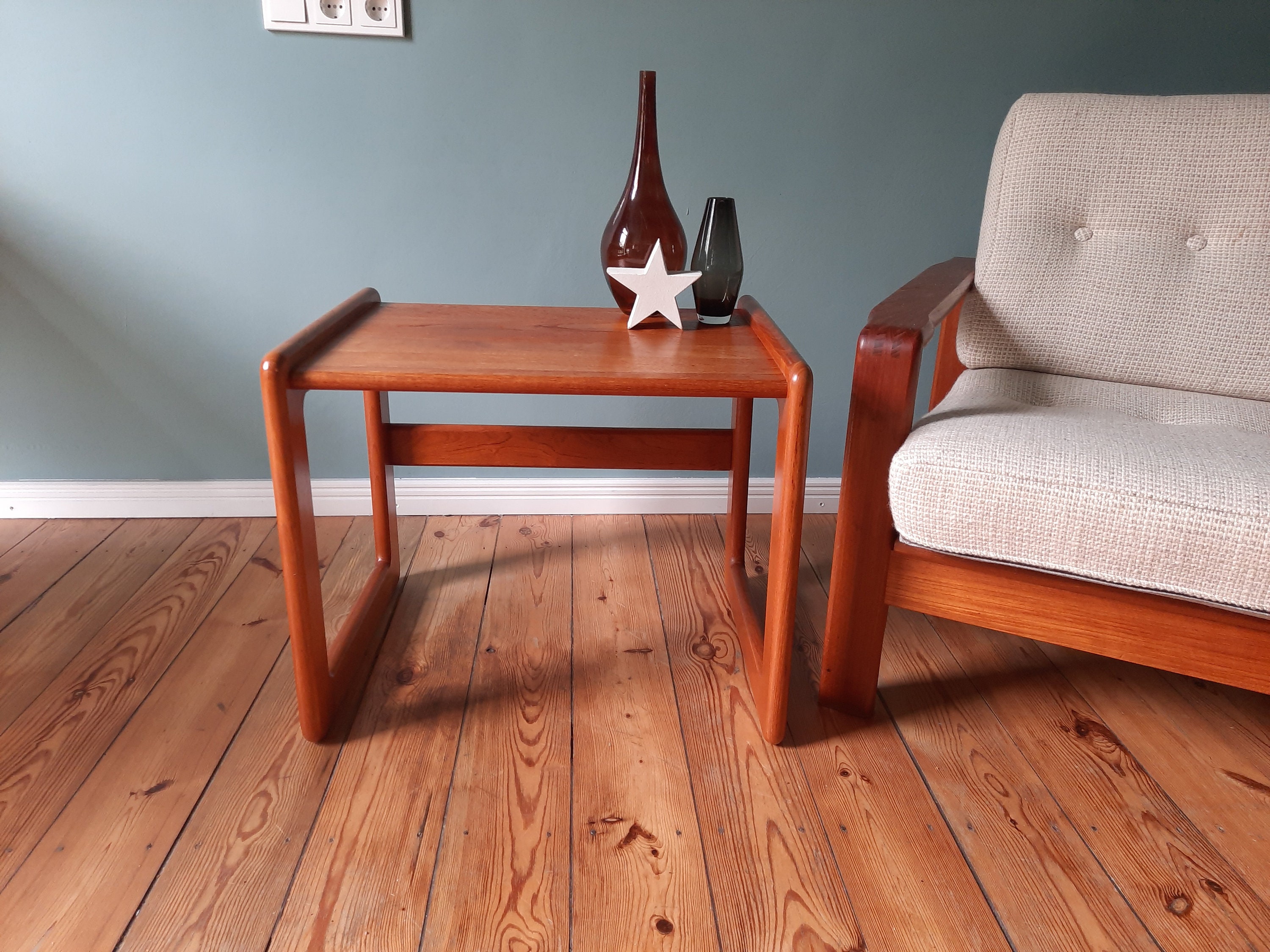 Table D'appoint Vintage Table Basse Années 60 70 Design Danoise Mid Century Teck Scandinave S. Burchard-Nielsen