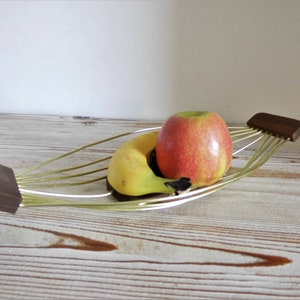 Fruit bowl fruit basket teak and brass bowl vintage Mid Century Modern Danish Design decorative bowl 60s Design Mod Style 60s