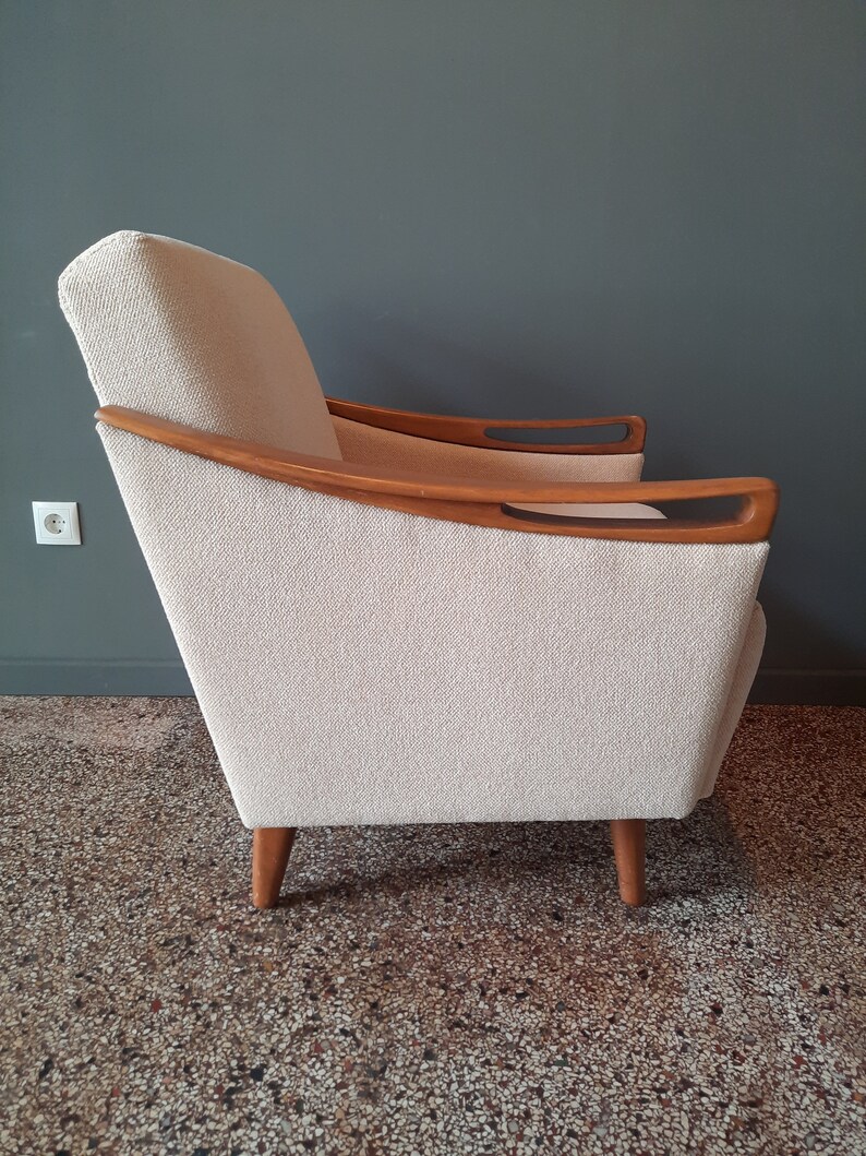 vintage Cocktailsessel 1950er 1960er Jahre restauriert Sessel Wohnzimmer gepolstert Mid Century Clubsessel 50s 50er 60er Wohnzimmersessel Bild 5