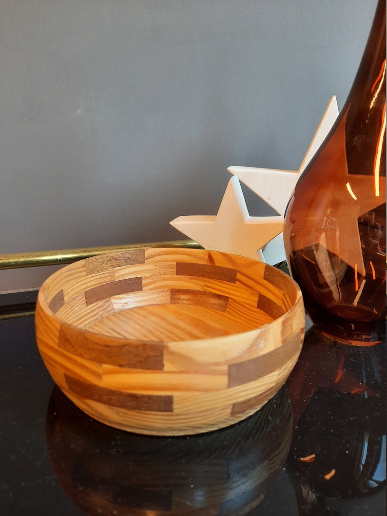 Vintage Wooden Bowl Different Types of Wood Turned Teak Bowl Fruit Bowl