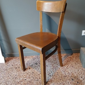 Vintage wooden chair in the style of the Frankfurt kitchen chair dining room chair design classic 1960s Bundeswehr chair workshop chair BW