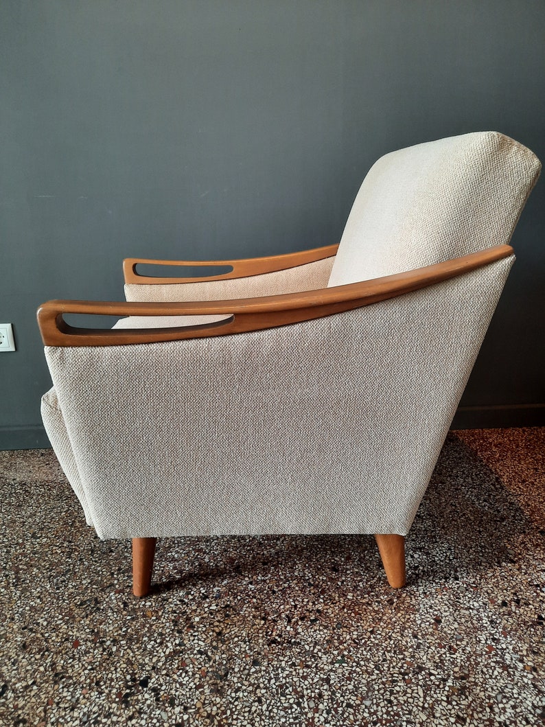 vintage Cocktailsessel 1950er 1960er Jahre restauriert Sessel Wohnzimmer gepolstert Mid Century Clubsessel 50s 50er 60er Wohnzimmersessel Bild 7