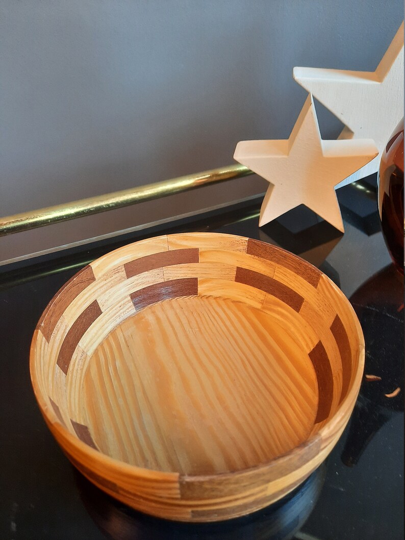 Vintage Wooden Bowl Different Types of Wood Turned Teak Bowl Fruit Bowl