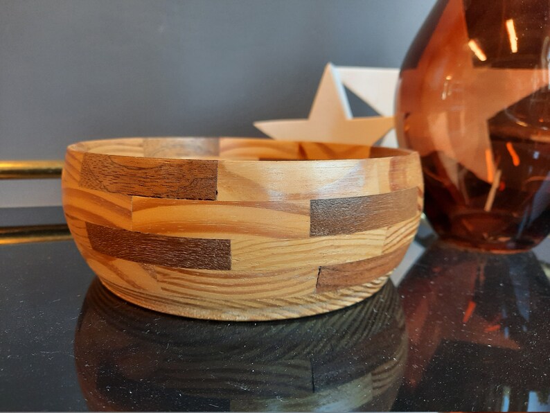 Vintage Wooden Bowl Different Types of Wood Turned Teak Bowl Fruit Bowl