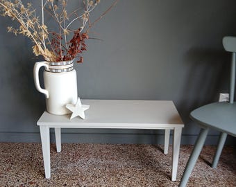 Small vintage side table, plant stand, flower bench, mid-century modern, original 50s/60s table, solid wood, chalk paint grey