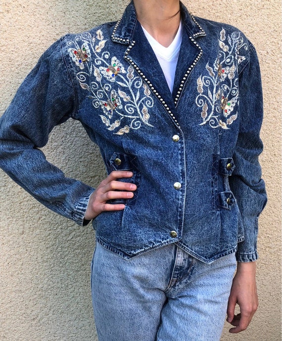 Vintage 80s denim jacket - image 7