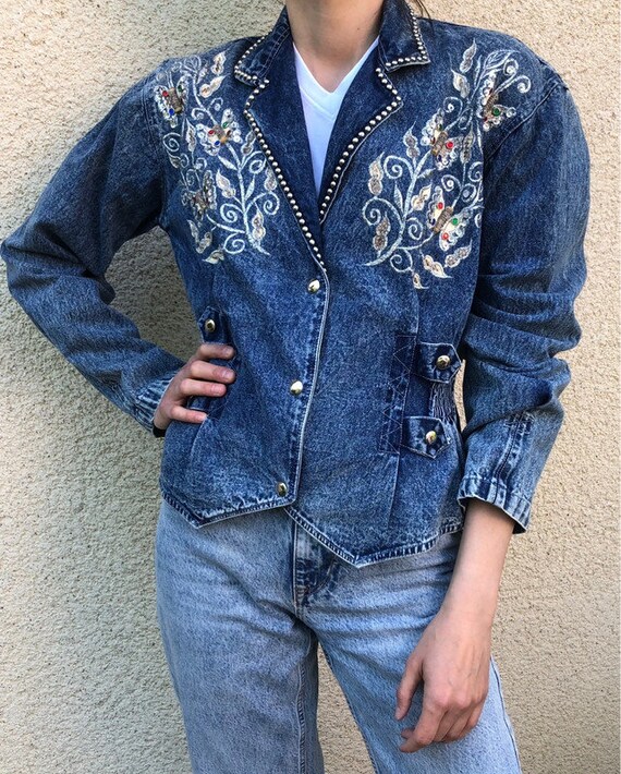 Vintage 80s denim jacket - image 1