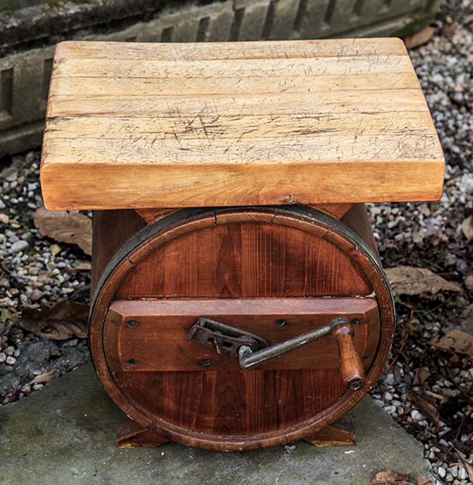 Vintage Repurposed Butter Churn Accent Table Etsy