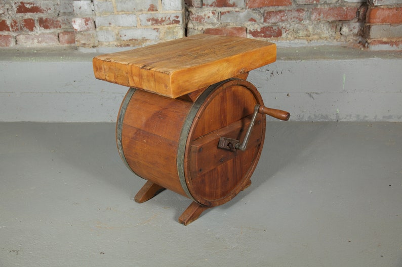 Vintage Repurposed Butter Churn Accent Table Etsy