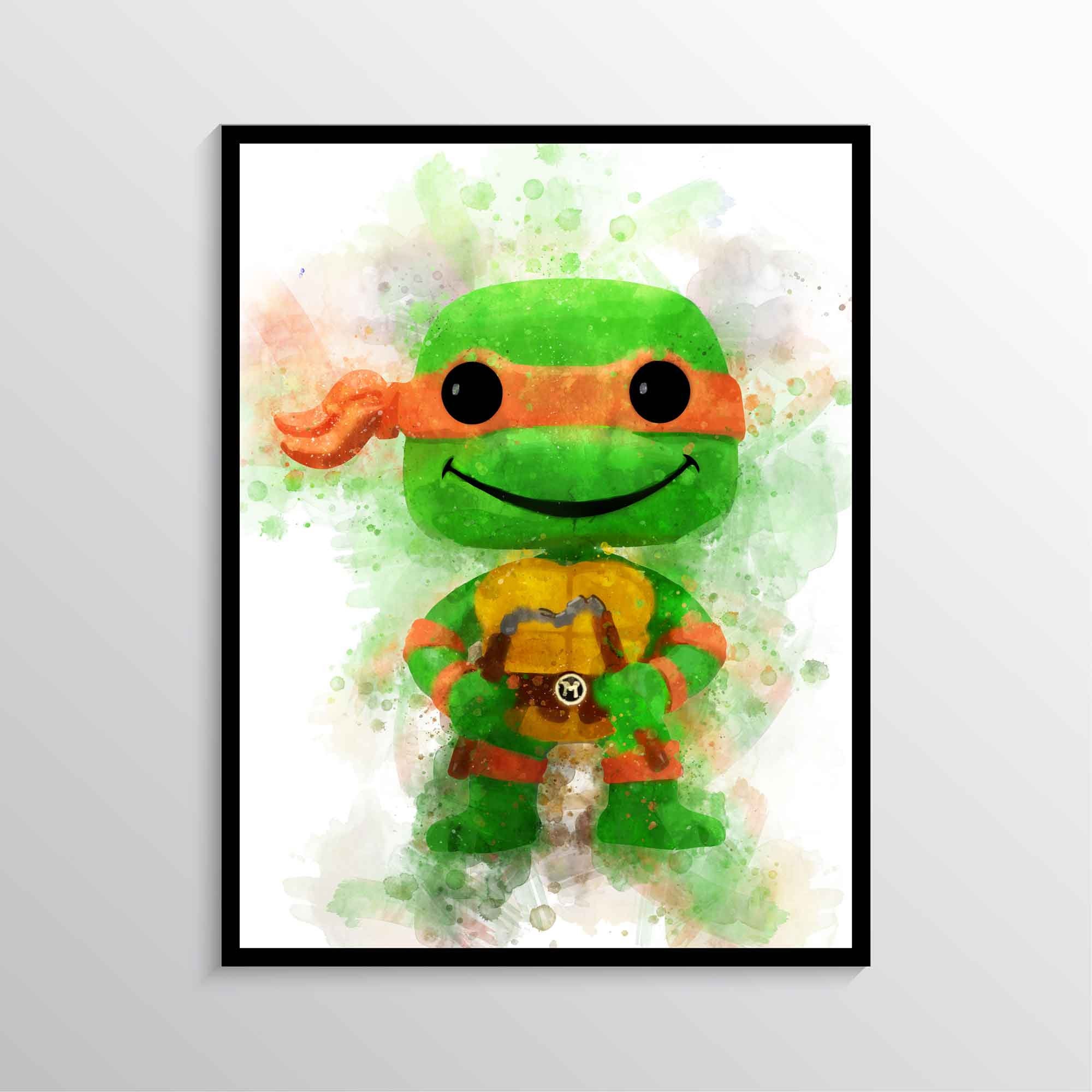 Tmnt Print Teenage Mutant Ninja Turtle Poster Michelangelo Etsy