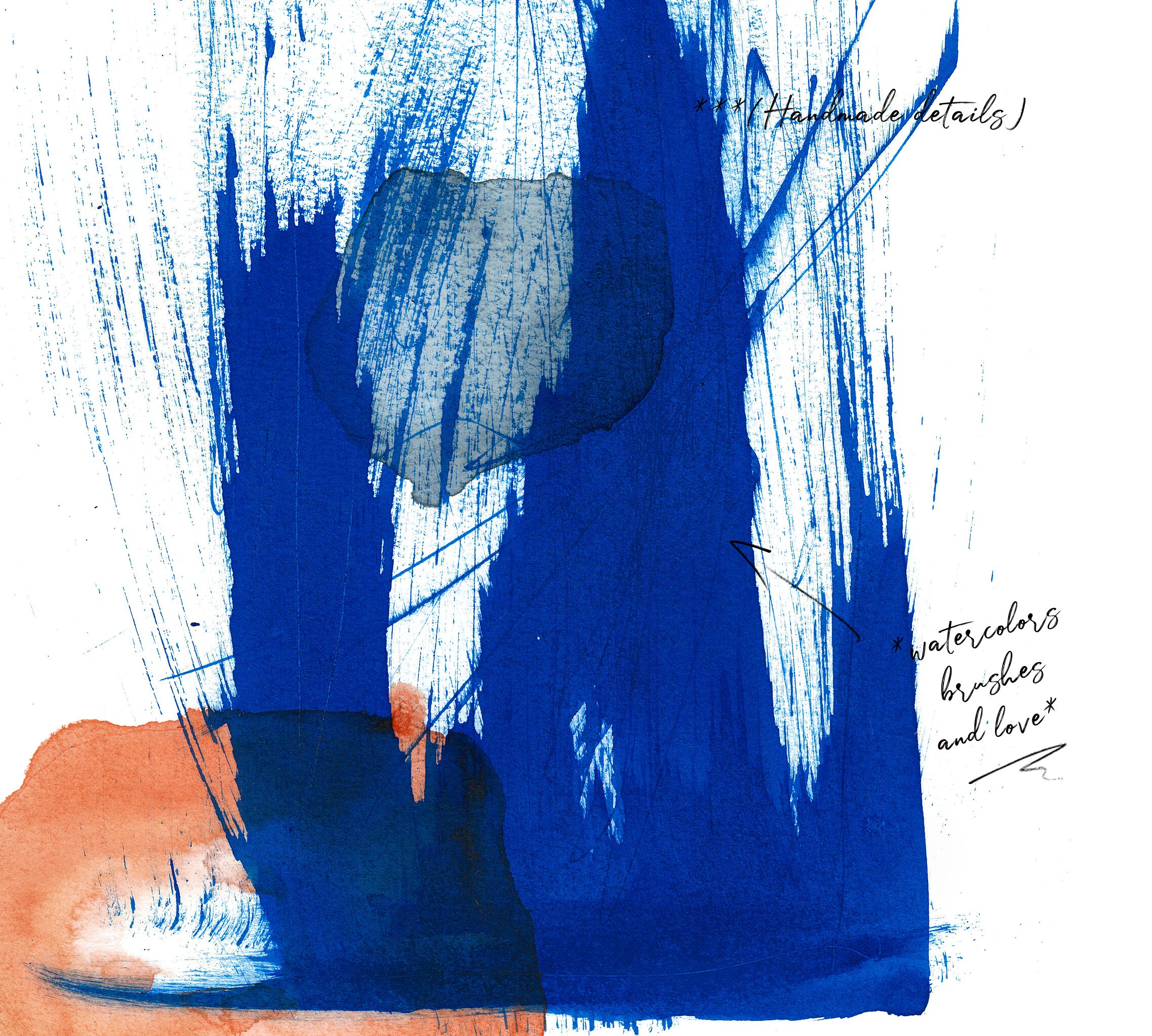 SET Of BLUE PRINTS Watercolor Artwork High Quality Print Etsy