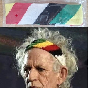 Keith Richards Style Headband - Rasta Colours