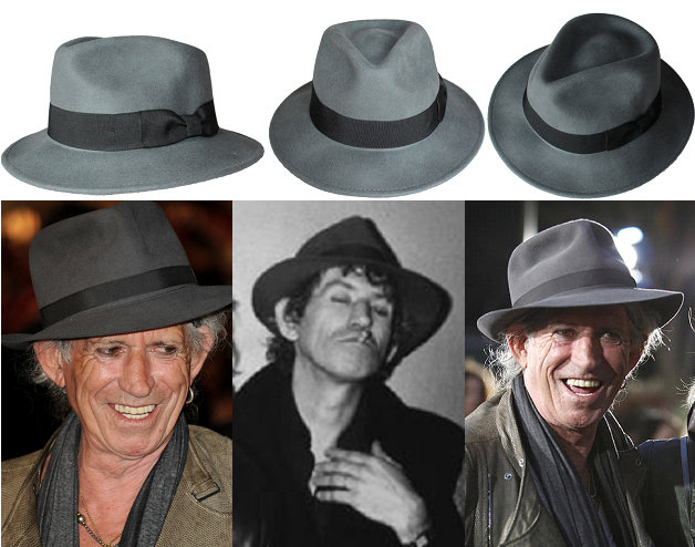 Keef Rolling Stones Fashion Accessory Grey Keith Richards Style Fedora Hat Keef Rolling Stones Fashion Accessory Grey Keith Richards Style Fedora Hat