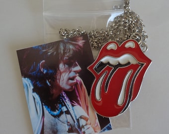 Keith Richards Tongue Pendant Necklace - Keef Rolling Stones Jewellery Accessory