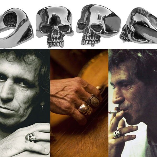 Bague tête de mort style Keith Richards - Keef Rolling Stones