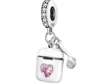 iPhone earpod earphones headphones Charm Bead Dangle Genuine 925 Sterling Silver