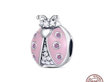 Ladybird Charm Bead Genuine 925 Sterling Silver