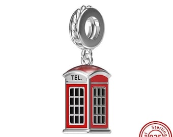 Phone Box Telephone Box Charm Bead 925 Sterling Silver