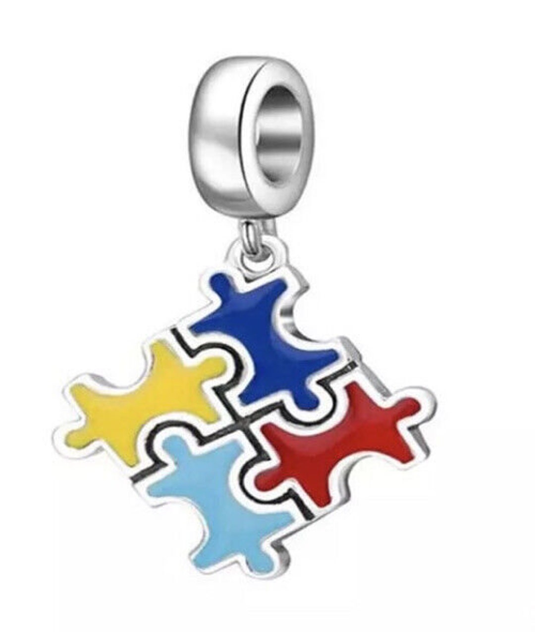 Autism Awareness Jigsaw Puzzle Charm Bead Dangle 925 Sterling Silver - Etsy