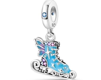 Ice Skating Charm Bead Dangle 925 Sterling Silver