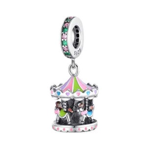 Karussel Rummelplatz Charm Bead 925 Sterling Silber baumeln