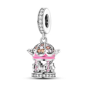 Karussell Rummelplatz Fahrt Charm Charm Bead baumeln echt 925 Sterling Silber