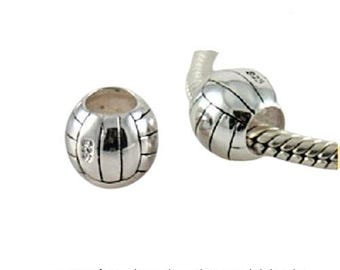 Volleyball Charm Bead Genuine 925 Sterling Silver
