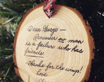 Dear George Letter Ornament | It&#39;s A Wonderful Life Movie Gift | Wood It&#39;s A Wonderful Life Ornament | Christmas Ornament