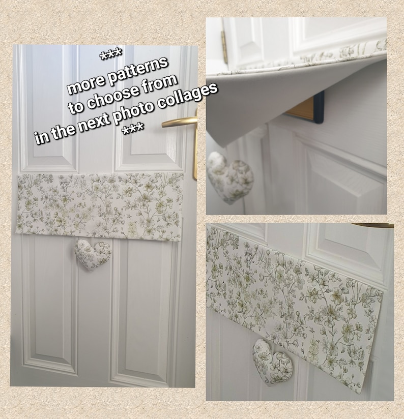 Hand made letter box slot door cover reduces the draught through your letter box with fabric padded heart decoration, energy saving, heating image 1