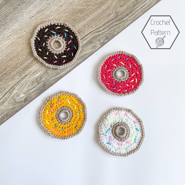 Donut Coasters Crochet Pattern, Easy Crochet pattern.