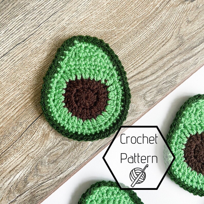 Avocado Coasters Crochet Pattern, Easy Crochet Pattern, Crochet Pattern