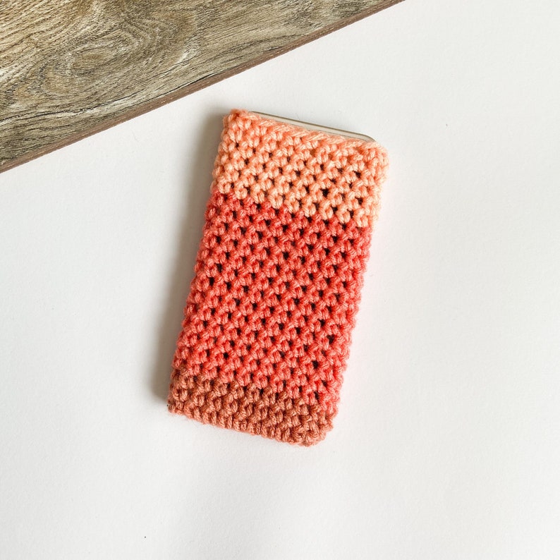 phone protection. phone sleeve Peach Tone Crochet Phone Case iPhone 11