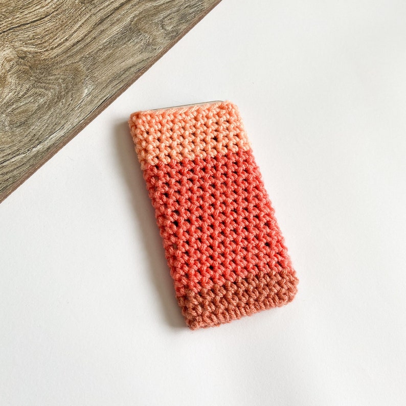 phone protection. phone sleeve Peach Tone Crochet Phone Case iPhone 11