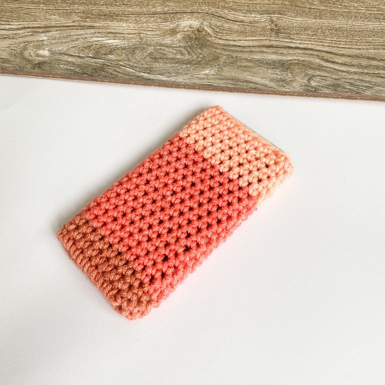 phone protection. phone sleeve Peach Tone Crochet Phone Case iPhone 11