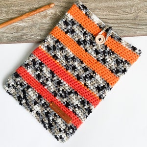 Capa para Ipad de crochê, capa para tablet, laranja/neutro, capa para ipad pro, capa para iPad Air.