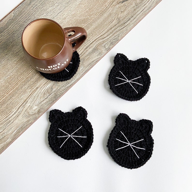 Cat Coaster Crochet Pattern Easy Crochet Pattern. Etsy