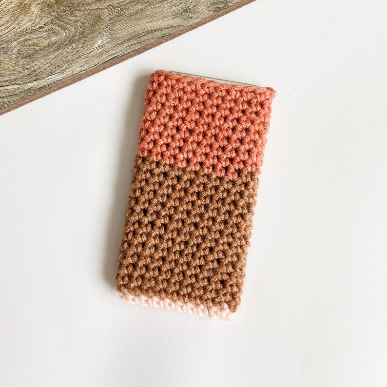 phone protection. phone sleeve Peach Tone Crochet Phone Case iPhone 11