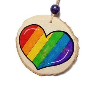 Raibow Flag Heart, Gay Pride Christmas Ornament, Love, Lgbtq Art, Lesbian, Queer, Transgender, Bisexual, Gender Vislibility, Homosexual