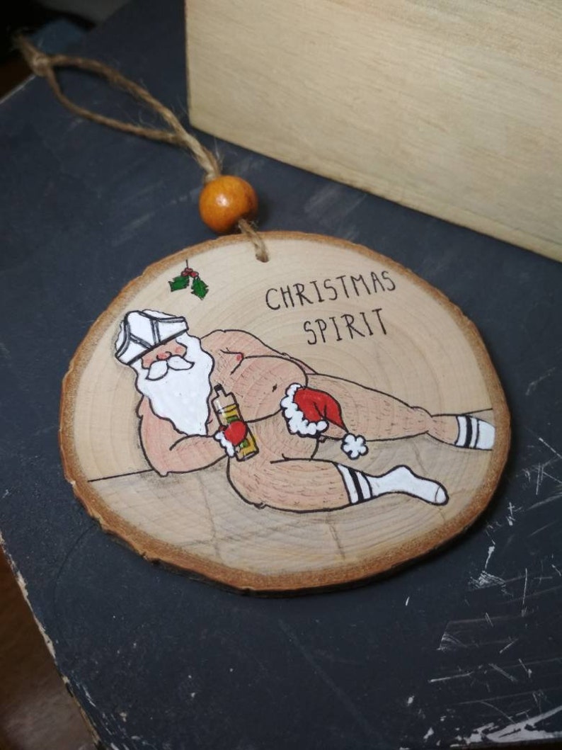 Drunk Santa Ornament Naughty Dirty Santa Gift Booze Etsy