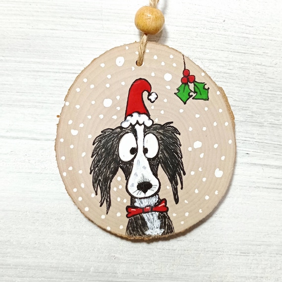 Funny Christmas Cartoon Dog Ornament Black and White Dog Knick Knack Pet Owners Gift Funny Animals Kokoni Dog Not A Border Collie Etsy UK