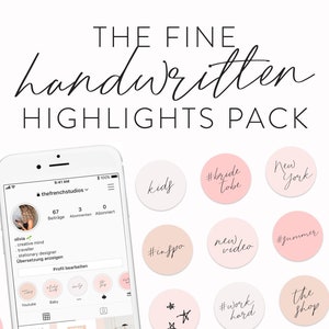 Fine Handwritten Instagram Highlights 120 Instagram Text Highlights Instagram Text Icons Instagram Templates Highlight Cover Icons image 1