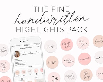 Fine Handwritten Instagram Highlights - 120+ Instagram Text Highlights - Instagram Text Icons - Instagram Templates - Highlight Cover Icons