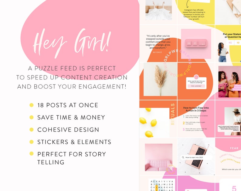 Engagement Power Instagram Puzzle Instagram Puzzle Feed Post Template Canva Puzzle Grid Layout Templates Instagram Engagement Power image 3