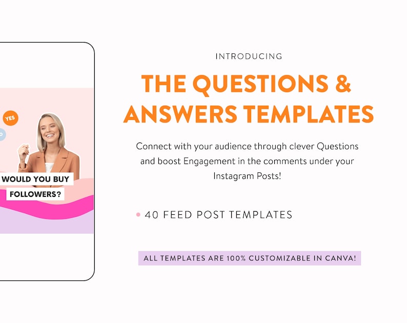 Questions and Answers Posts Pack for Instagram Canva Q&A Post Templates Engagement Accelerator for Coaches and Small Businesses on IG image 2