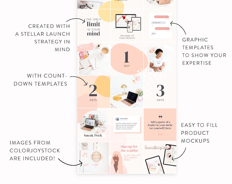 Launch Instagram Puzzle Template Instagram Puzzle Layout Canva Instagram Post Grid Templates IG for Course Creators & Business Coaches image 5